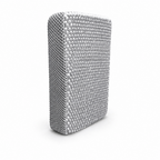 ClayGlide Sponge standing upright showing the full silver clay decontamination face