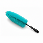 Detail Foundry Wheel Barrel Pro long-reach wheel barrel brush with teal bristles and black grip handle
